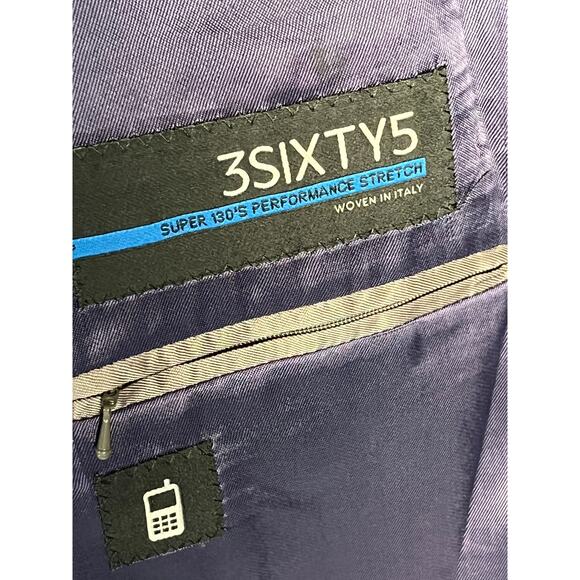 Jack Victor Blazer Suit Jacket Coat 3Sixty5 Two Button Wool Navy Blue Mens 48 L‎ - Picture 14 of 15